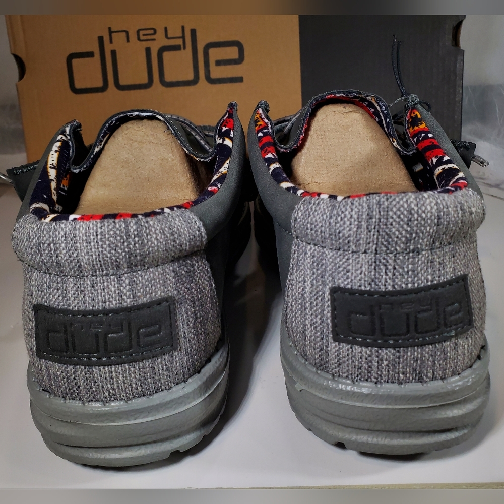 NEW Hey Dude Womens Quarry Gray Leather Casual Comfort Shoes Womens 9 - Picture 4 of 12